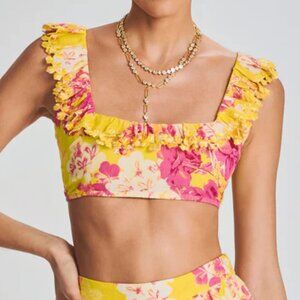 Hemant & Nandita Auril Crop Top Yellow Size XL NEW NWT